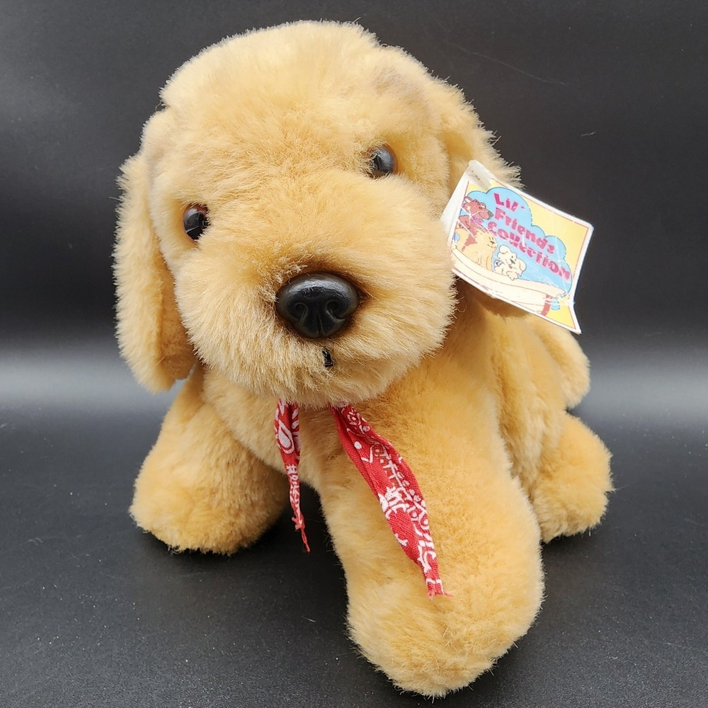 Dan Dee 8" Tan Golden Retriever Dog Plush Lil Friends Collection Vintage Bandana